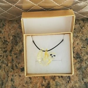 Hand-made Glass Sloth Necklace